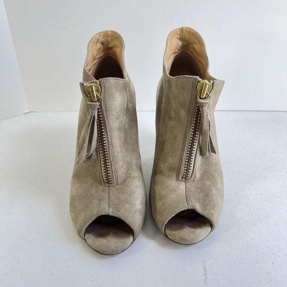 Paul Green Women's Heeled Booties Boots Size US 6 Suede Leather Beige Tan - Picture 3 of 14